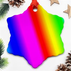 Multi Color Rainbow Background Snowflake Ornament (two Sides) by Amaryn4rt