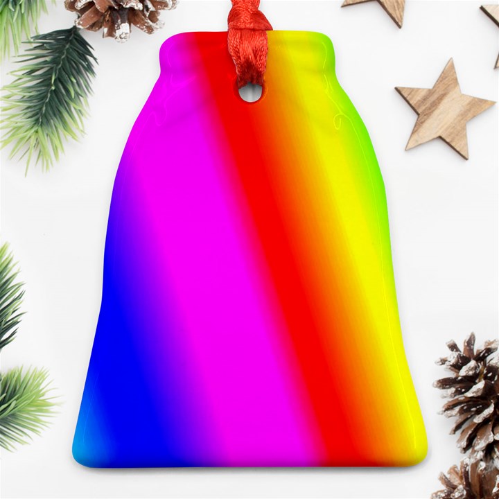 Multi Color Rainbow Background Bell Ornament (Two Sides)