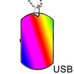 Multi Color Rainbow Background Dog Tag Usb Flash (one Side)