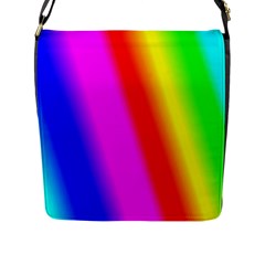 Multi Color Rainbow Background Flap Messenger Bag (l) 