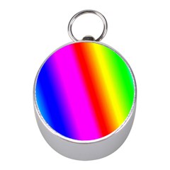 Multi Color Rainbow Background Mini Silver Compasses by Amaryn4rt