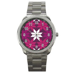 Pattern Background Texture Aztec Sport Metal Watch