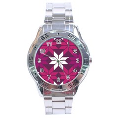 Pattern Background Texture Aztec Stainless Steel Analogue Watch