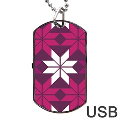 Pattern Background Texture Aztec Dog Tag Usb Flash (two Sides)