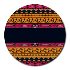 Pattern Ornaments Africa Safari Summer Graphic Round Mousepads by Amaryn4rt