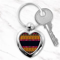 Pattern Ornaments Africa Safari Summer Graphic Key Chains (heart)  by Amaryn4rt