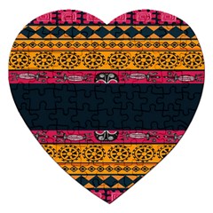 Pattern Ornaments Africa Safari Summer Graphic Jigsaw Puzzle (heart)