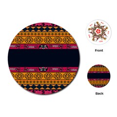 Pattern Ornaments Africa Safari Summer Graphic Playing Cards (round) 