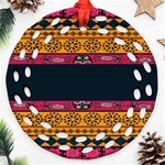 Pattern Ornaments Africa Safari Summer Graphic Ornament (Round Filigree) Front