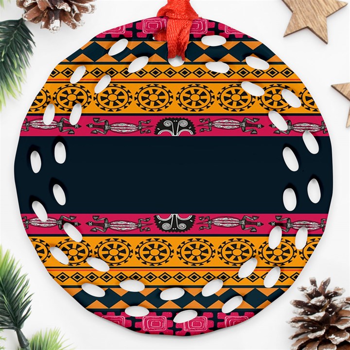 Pattern Ornaments Africa Safari Summer Graphic Ornament (Round Filigree)