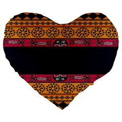 Pattern Ornaments Africa Safari Summer Graphic Large 19  Premium Heart Shape Cushions by Amaryn4rt