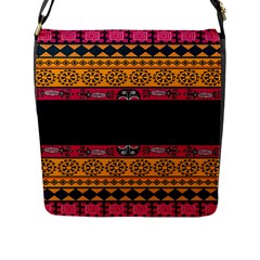 Pattern Ornaments Africa Safari Summer Graphic Flap Messenger Bag (l)  by Amaryn4rt