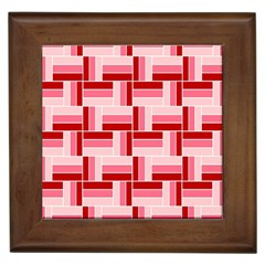 Pink Red Burgundy Pattern Stripes Framed Tiles by Amaryn4rt