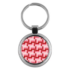 Pink Red Burgundy Pattern Stripes Key Chains (round) 