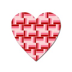 Pink Red Burgundy Pattern Stripes Heart Magnet