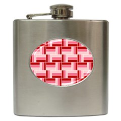 Pink Red Burgundy Pattern Stripes Hip Flask (6 Oz)