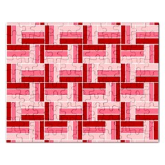 Pink Red Burgundy Pattern Stripes Rectangular Jigsaw Puzzl