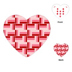 Pink Red Burgundy Pattern Stripes Playing Cards (heart) 