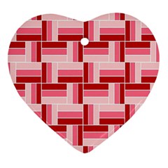 Pink Red Burgundy Pattern Stripes Heart Ornament (two Sides)