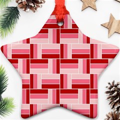 Pink Red Burgundy Pattern Stripes Star Ornament (two Sides)