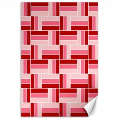 Pink Red Burgundy Pattern Stripes Canvas 24  X 36 