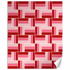 Pink Red Burgundy Pattern Stripes Canvas 11  X 14  