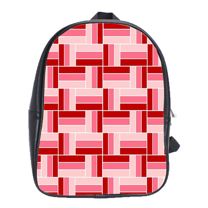 Pink Red Burgundy Pattern Stripes School Bags(Large) 