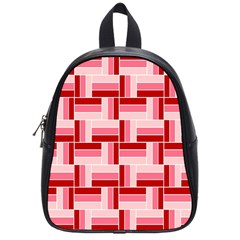 Pink Red Burgundy Pattern Stripes School Bags (small)  by Amaryn4rt