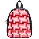 Pink Red Burgundy Pattern Stripes School Bags (Small)  Front