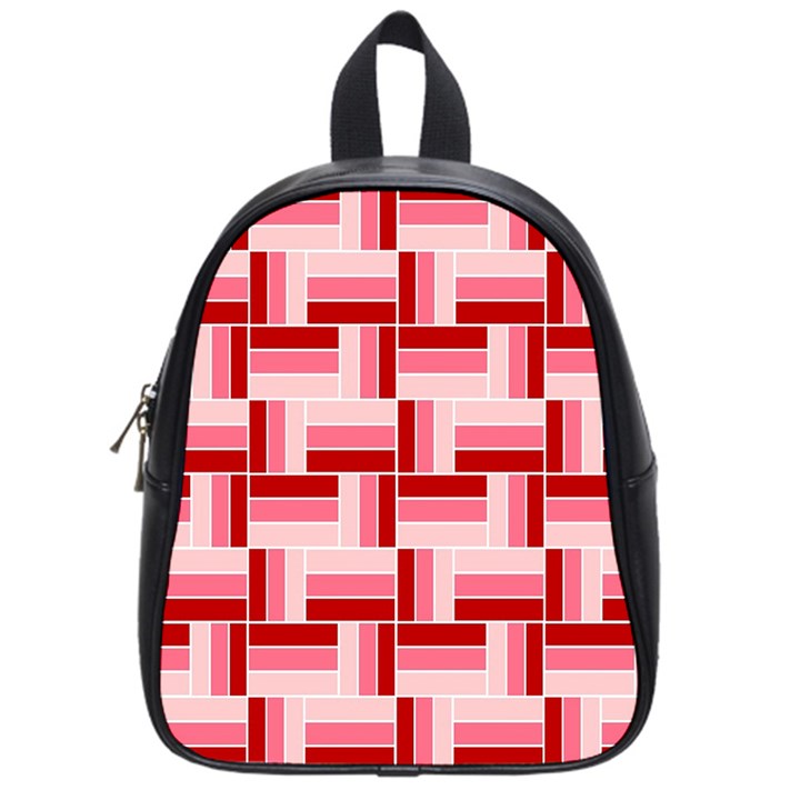 Pink Red Burgundy Pattern Stripes School Bags (Small) 