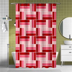 Pink Red Burgundy Pattern Stripes Shower Curtain 48  X 72  (small) 