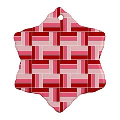 Pink Red Burgundy Pattern Stripes Ornament (snowflake)