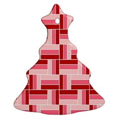 Pink Red Burgundy Pattern Stripes Ornament (christmas Tree) 