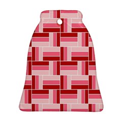 Pink Red Burgundy Pattern Stripes Ornament (bell)