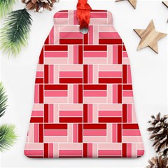 Pink Red Burgundy Pattern Stripes Bell Ornament (two Sides)