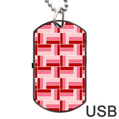 Pink Red Burgundy Pattern Stripes Dog Tag Usb Flash (two Sides)