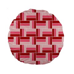 Pink Red Burgundy Pattern Stripes Standard 15  Premium Round Cushions