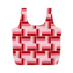 Pink Red Burgundy Pattern Stripes Full Print Recycle Bags (m) 