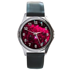 Pistol Star And Nebula Round Metal Watch