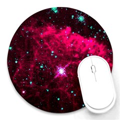 Pistol Star And Nebula Round Mousepads by Amaryn4rt