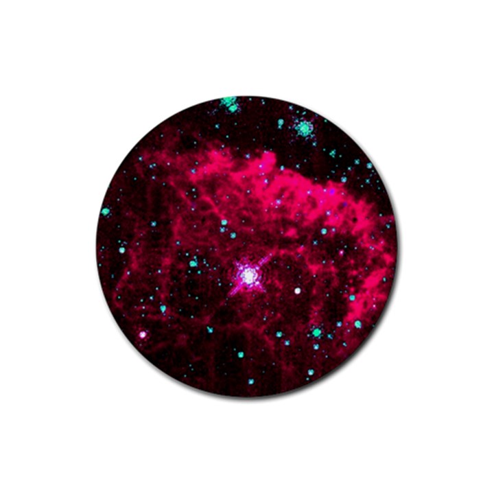 Pistol Star And Nebula Rubber Round Coaster (4 pack) 