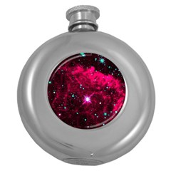 Pistol Star And Nebula Round Hip Flask (5 Oz)