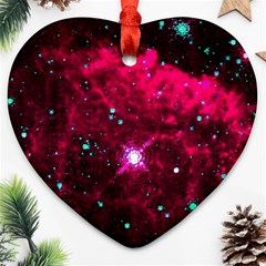 Pistol Star And Nebula Heart Ornament (two Sides)