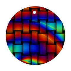 Rainbow Weaving Pattern Ornament (round)