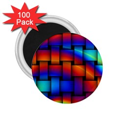 Rainbow Weaving Pattern 2 25  Magnets (100 Pack) 