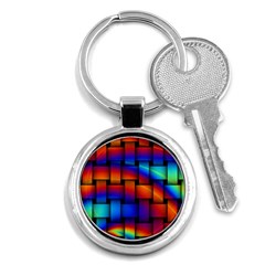 Rainbow Weaving Pattern Key Chains (round) 