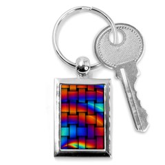 Rainbow Weaving Pattern Key Chains (rectangle) 