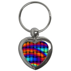 Rainbow Weaving Pattern Key Chains (heart) 