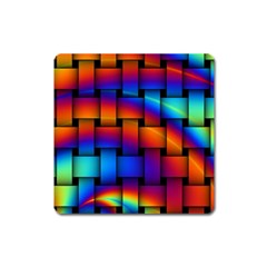 Rainbow Weaving Pattern Square Magnet