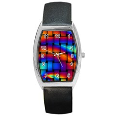 Rainbow Weaving Pattern Barrel Style Metal Watch by Amaryn4rt